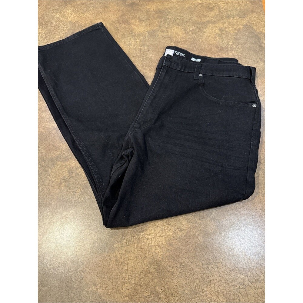 Falls Creek Mens Jeans Relaxed Stretch Black Denim Tag Size 40 x 30